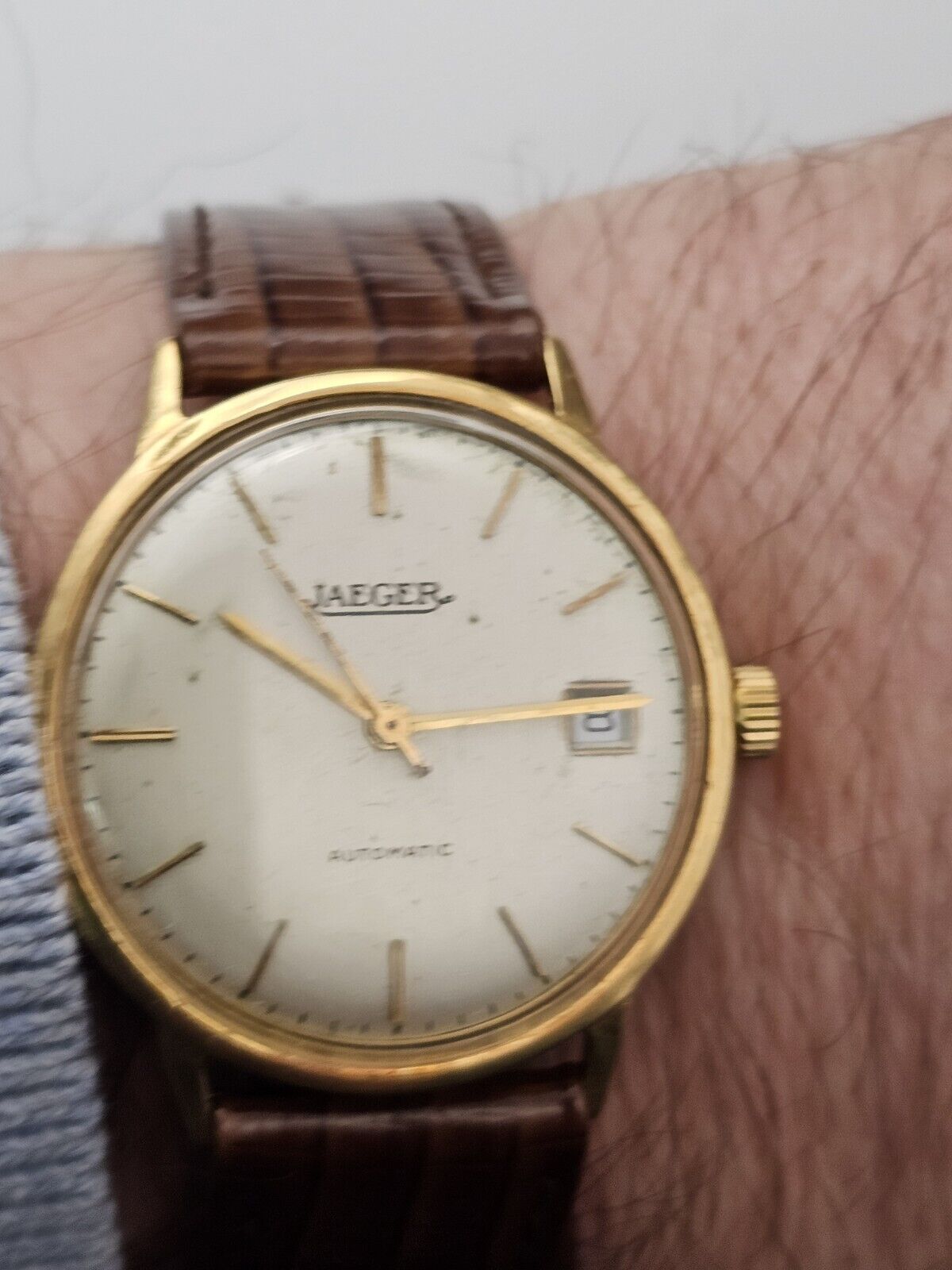 Jaeger LeCoultre Mechanical Men's Watch 18k Yellow Gold