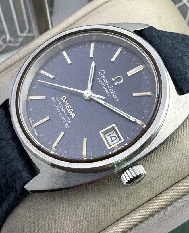 Omega Constellation Chronometer Officially Certified Rare Blue Dial Men’s Watch