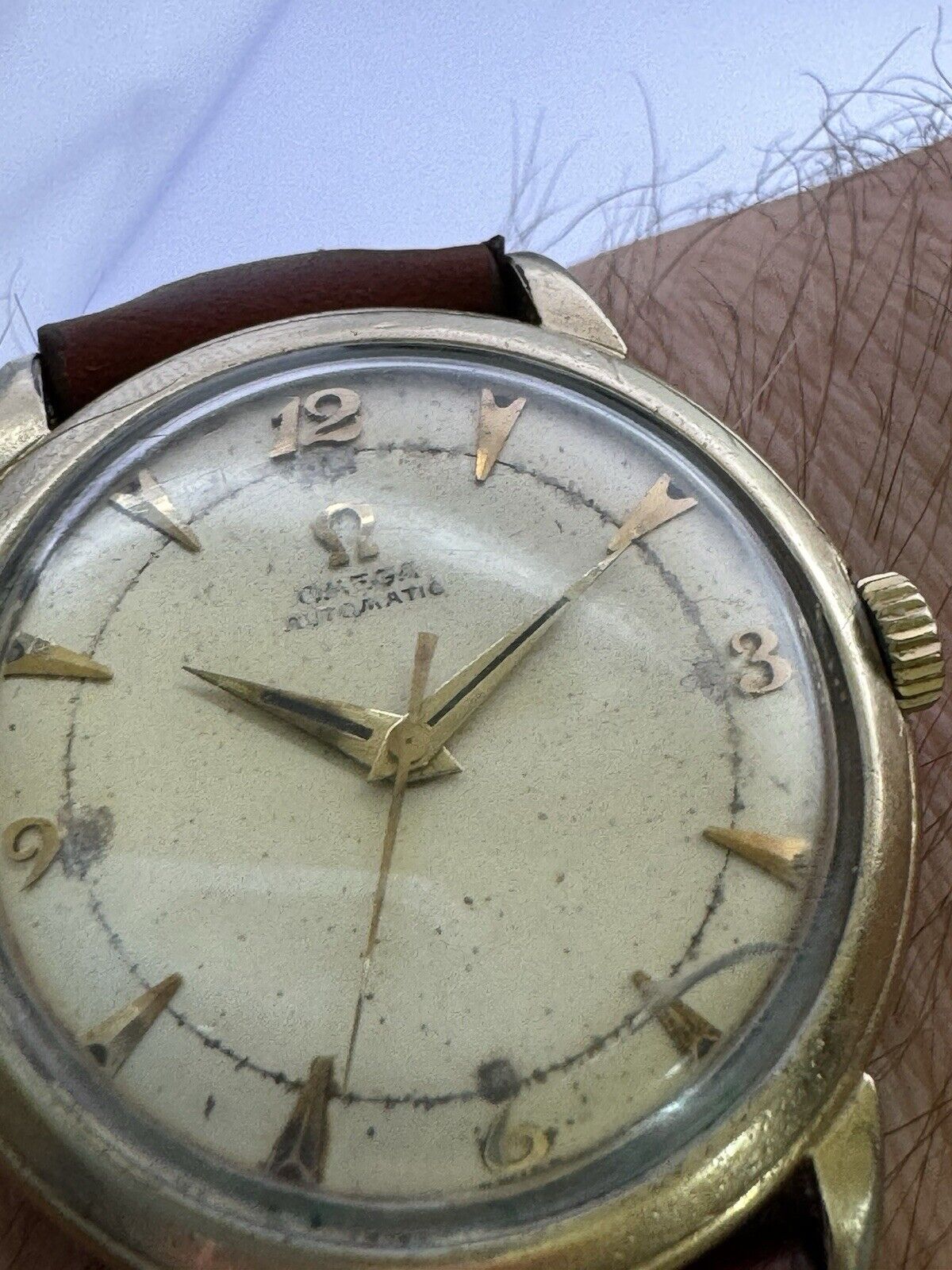 Omega Bumper Gents Watch 14k Gold Field Gents Watch Circa 1952