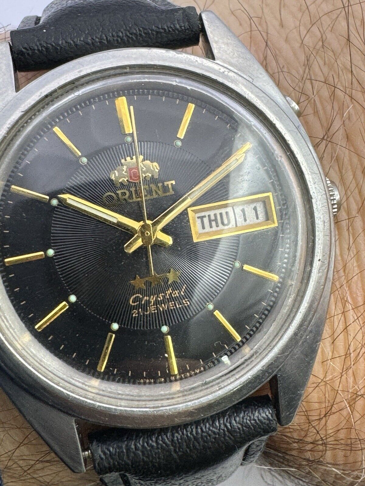 Orient Automatic Calendar Crystal AAA Japan Vintage Mens Watch