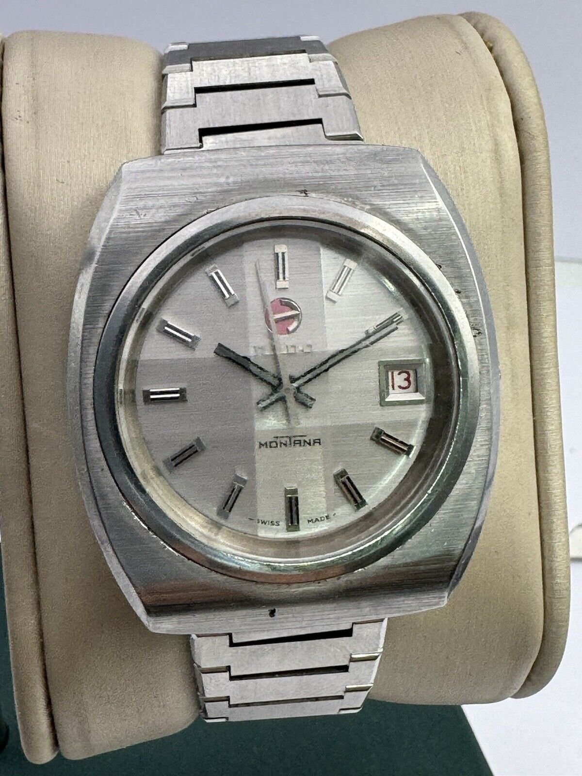 Authentic Rado Montana Swiss 70s Mens Watch square cut glass