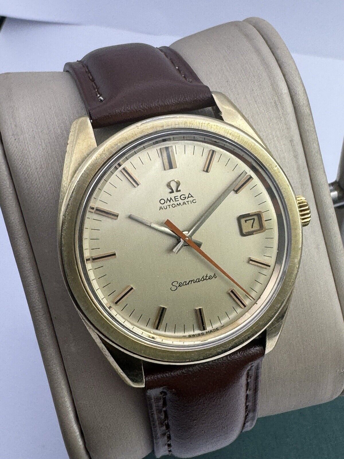 Vintage 14k Gold Cap OMEGA SEAMASTER Automatic Watch Cal 563 Ref 166.022