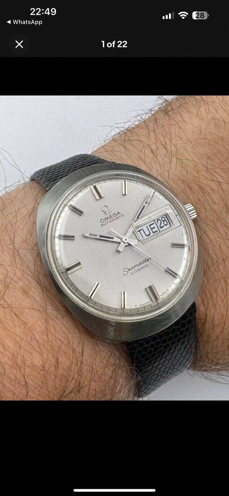 Omega Seamaster Cosmic Day & Date Watch 166.035 Circa 1969