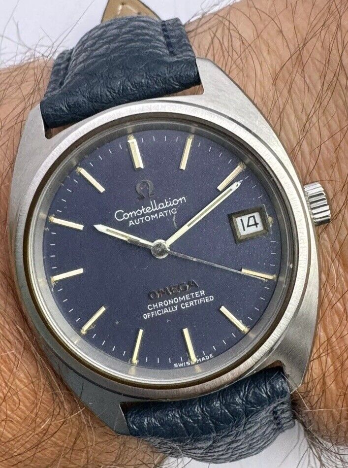 Omega Constellation Chronometer Officially Certified Rare Blue Dial Men’s Watch