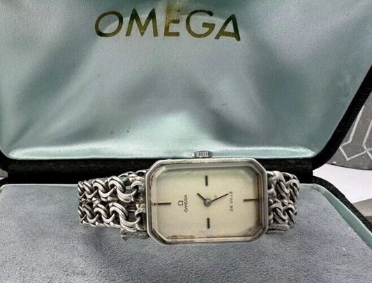 Vintage Omega Silver 925 Ladies Watch With Original Box