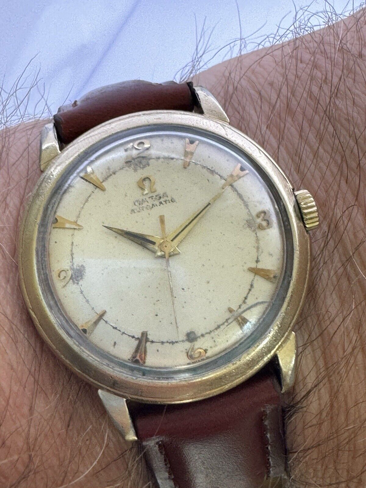 Omega Bumper Gents Watch 14k Gold Field Gents Watch Circa 1952