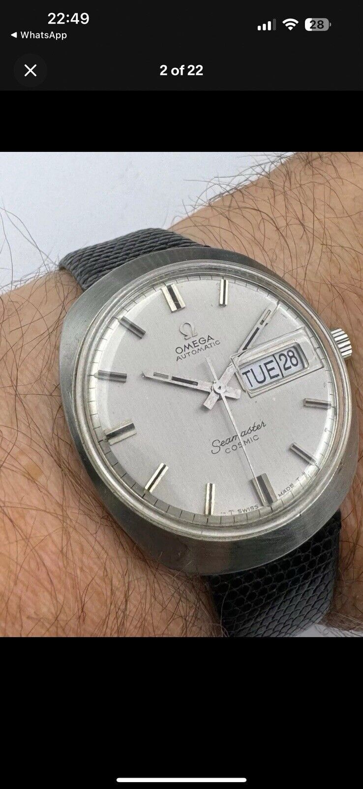 Omega Seamaster Cosmic Day & Date Watch 166.035 Circa 1969