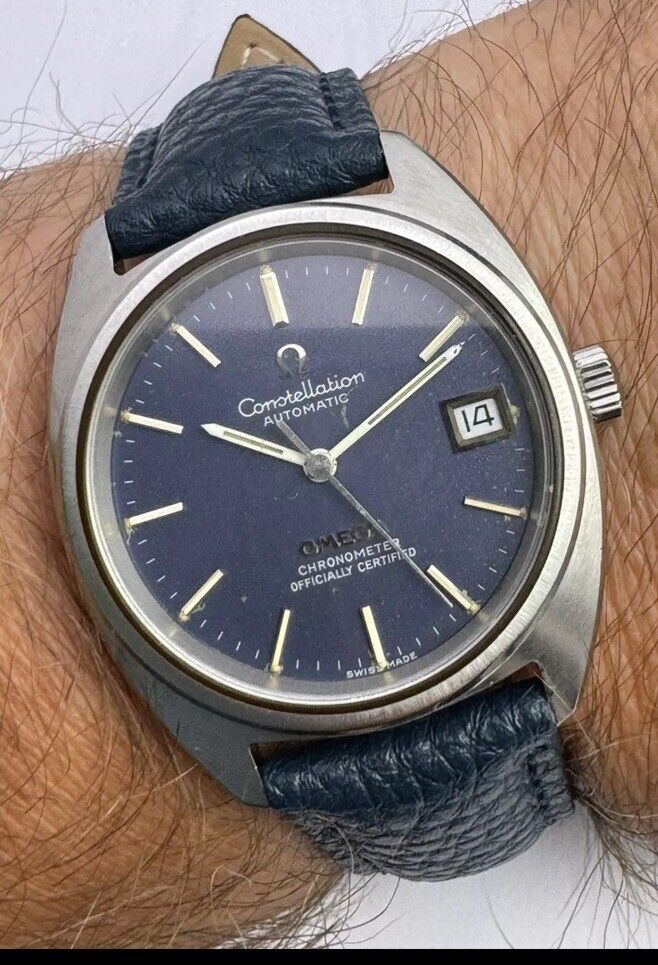 Omega Constellation Chronometer Officially Certified Rare Blue Dial Men’s Watch