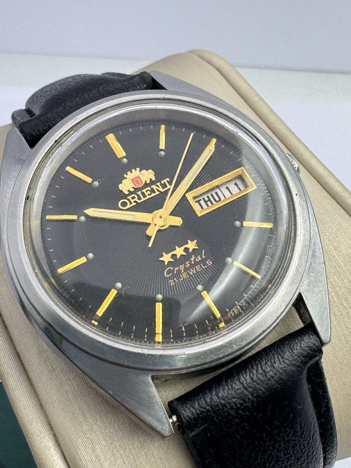 Orient Automatic Calendar Crystal AAA Japan Vintage Mens Watch