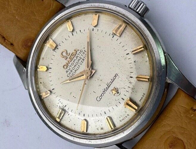 Omega Constellation Pie Pan Auto Vintage Men's Watch 1959 Boxed