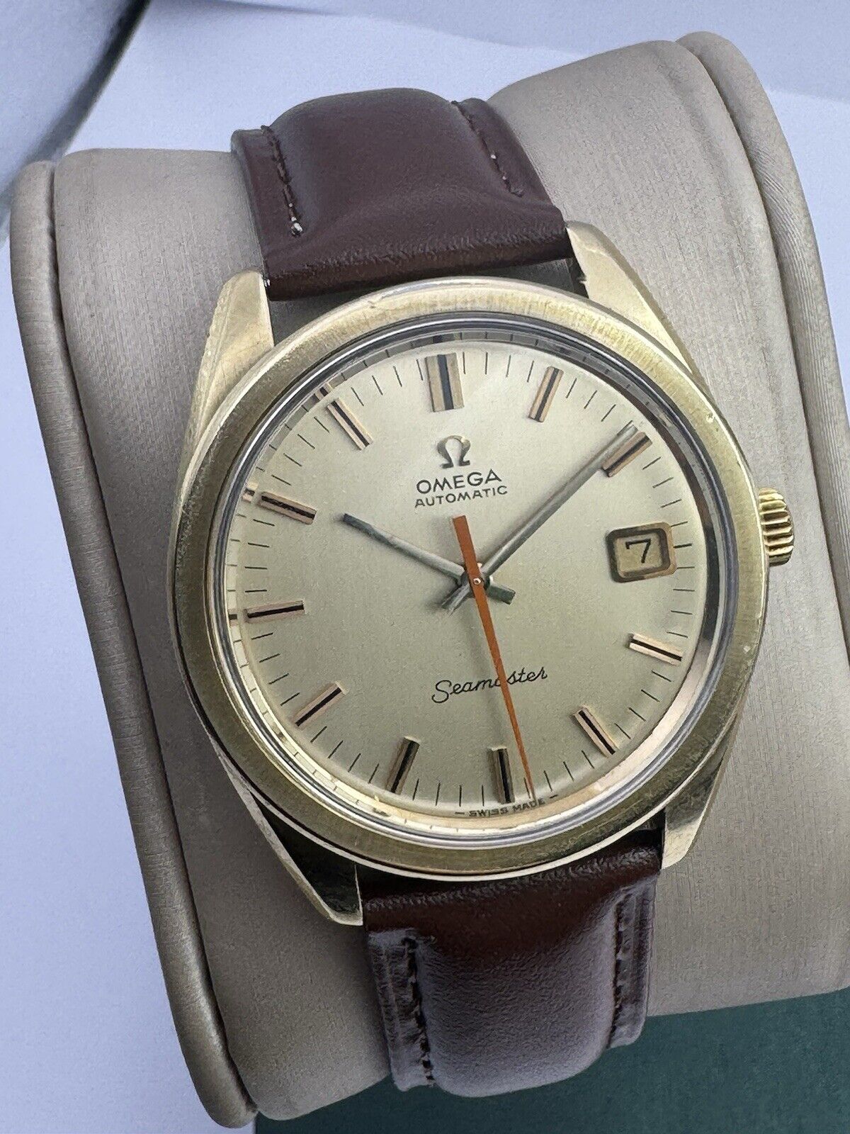 Vintage 14k Gold Cap OMEGA SEAMASTER Automatic Watch Cal 563 Ref 166.022