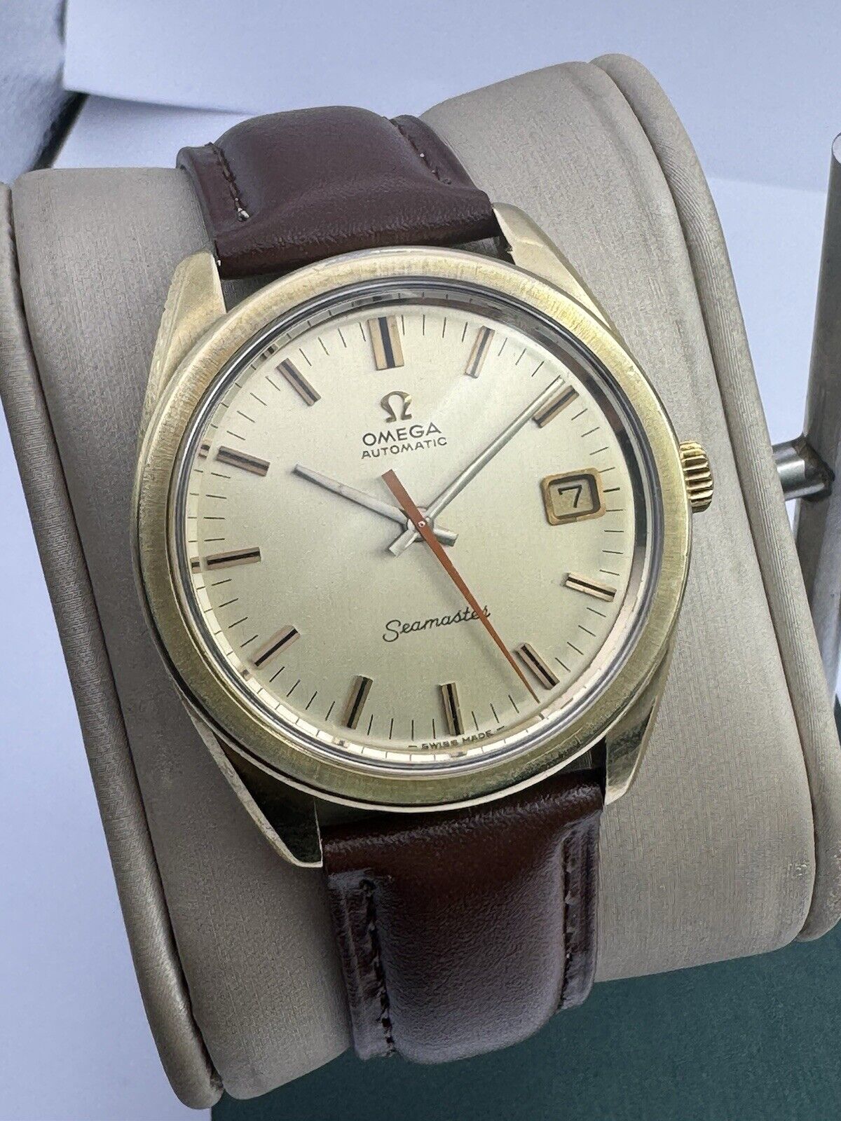 Vintage 14k Gold Cap OMEGA SEAMASTER Automatic Watch Cal 563 Ref 166.022