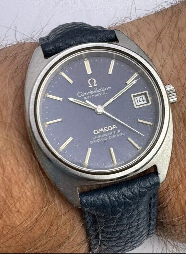 Omega Constellation Chronometer Officially Certified Rare Blue Dial Men’s Watch