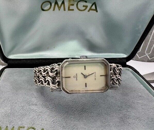 Vintage Omega Silver 925 Ladies Watch With Original Box