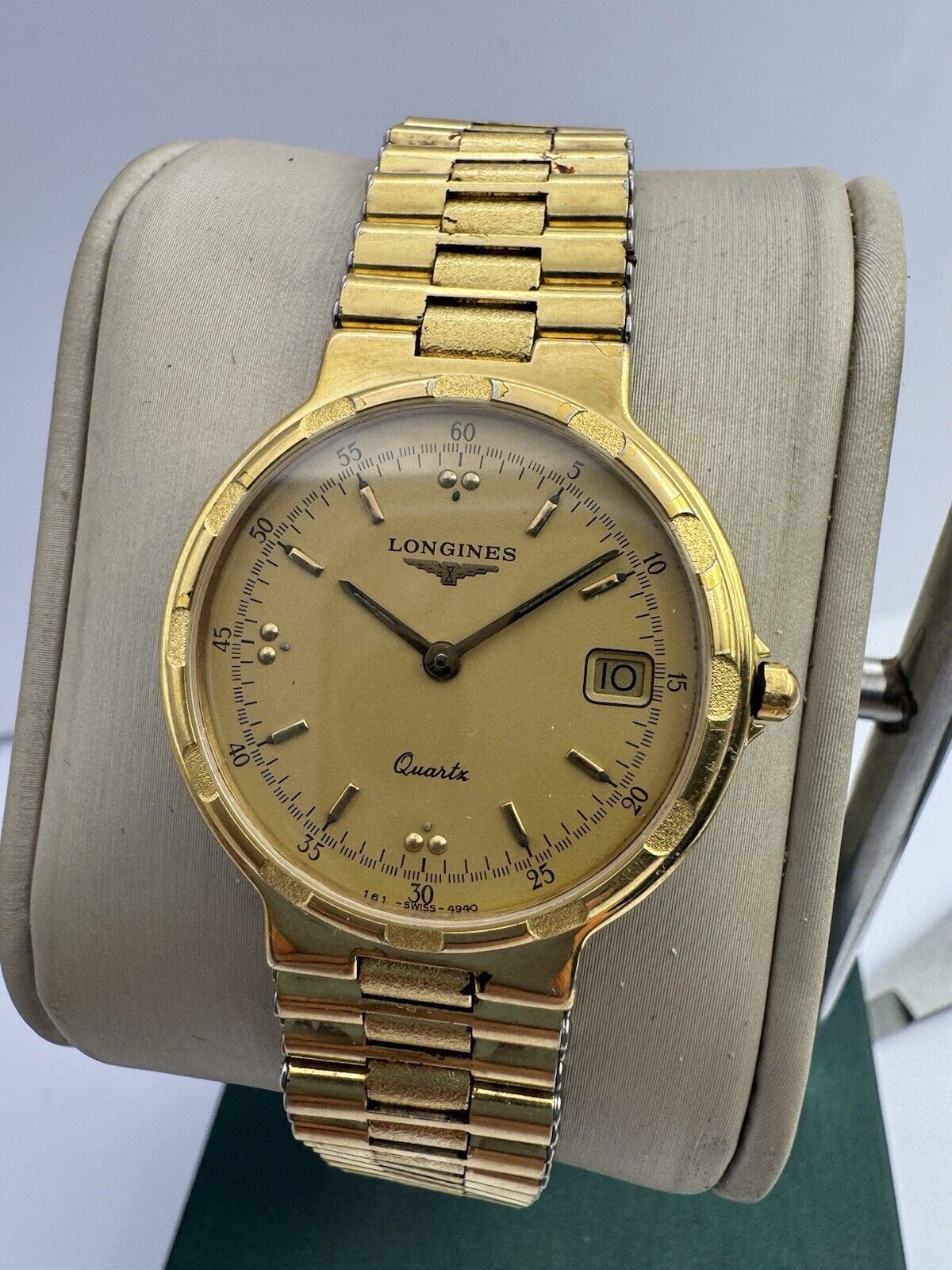 Longines Watch Conquest Quartz Date Gold Plated men's Vintage