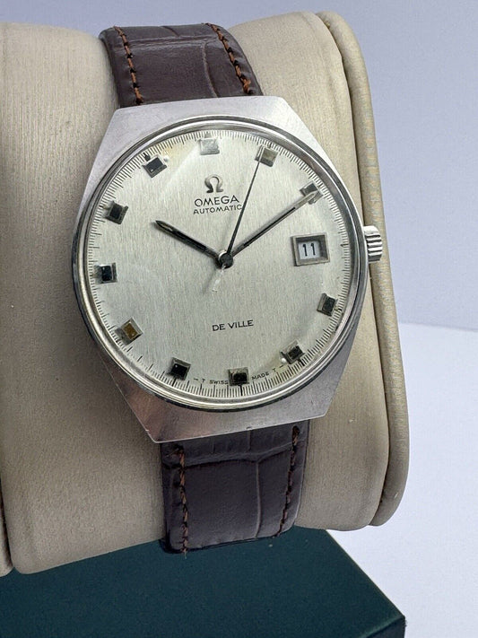 Vintage Omega De Ville Automatic Men's Watch With Date Snowflake Dial