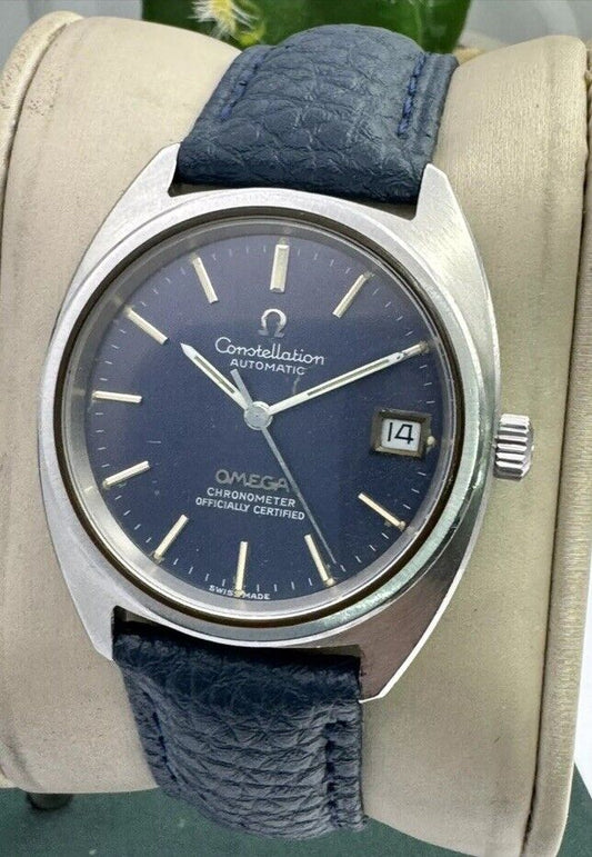 Omega Constellation Chronometer Officially Certified Rare Blue Dial Men’s Watch