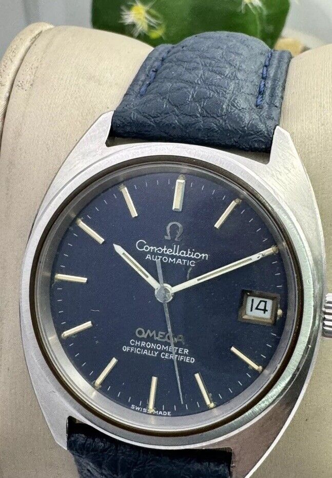 Omega Constellation Chronometer Officially Certified Rare Blue Dial Men’s Watch